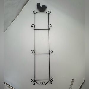 Black Metal Rooster Wall Plate Hanger